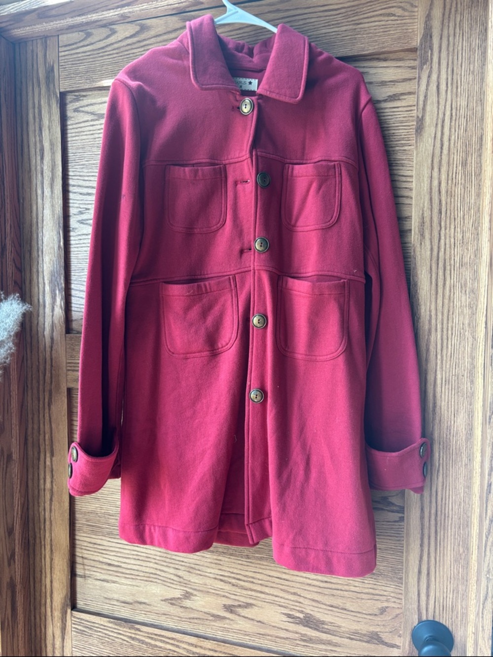 Women’s Red Button-Front “Ours” Jacket